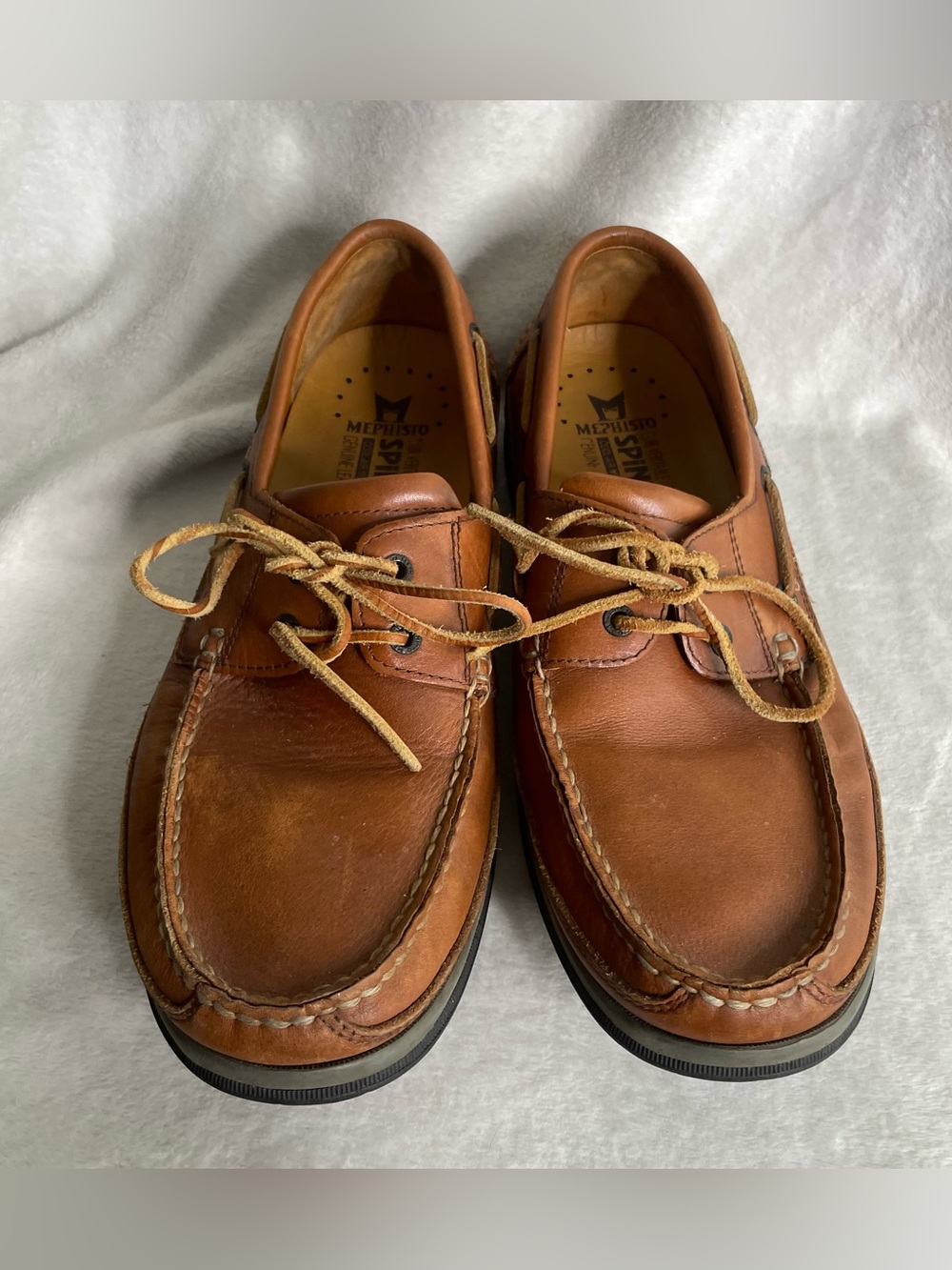 Mephisto Spinnaker Brown Leather Boat Shoes Men's US 12 Moccasin Deck Loafer